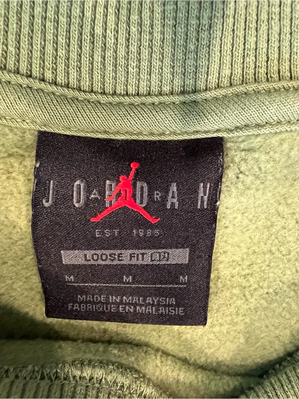 Jordan Colorblock Crewneck Sweatshirt - Olive, Beige, Black - Picture 7 of 11